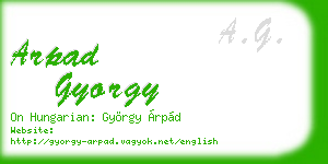 arpad gyorgy business card
