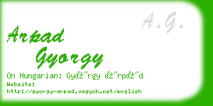 arpad gyorgy business card